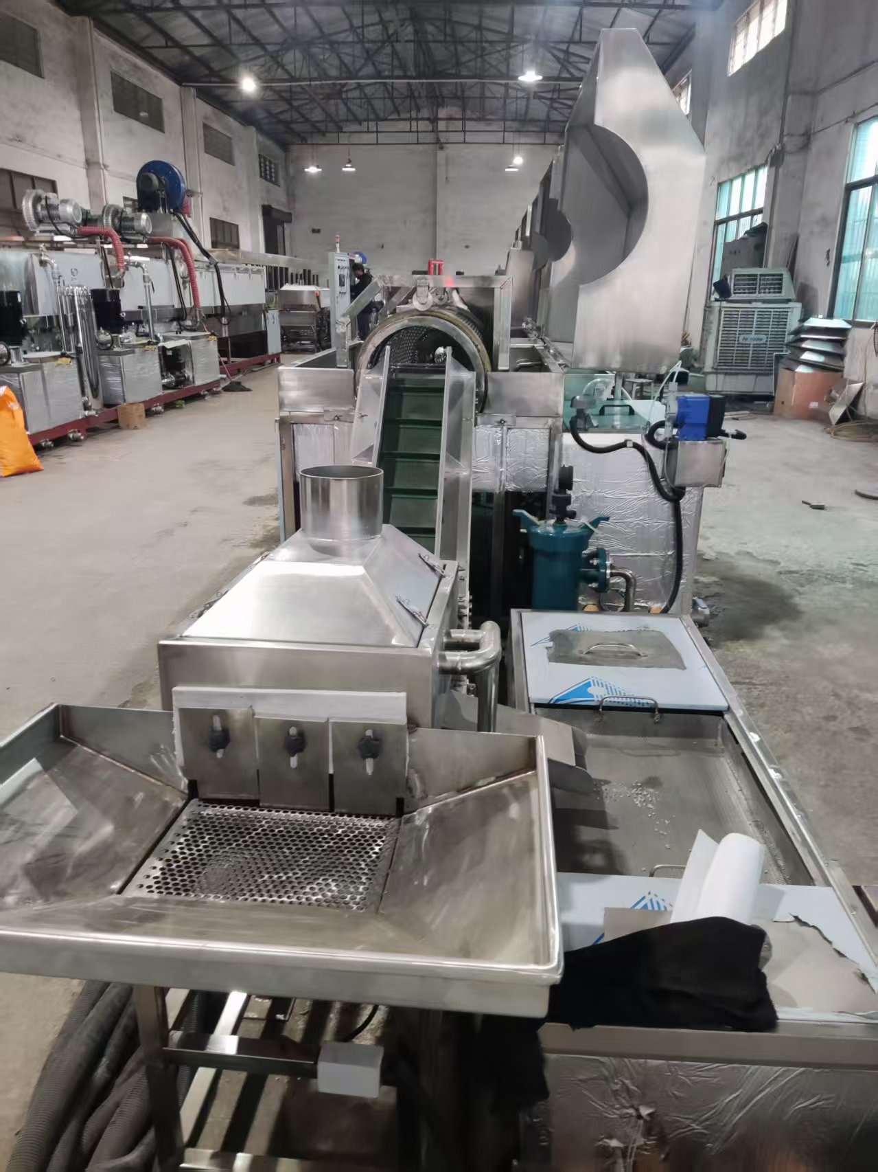 全自动螺旋滚筒式清洗烘干线 加厚不锈钢内胆 配套循环过滤以及PLC智能控制装置